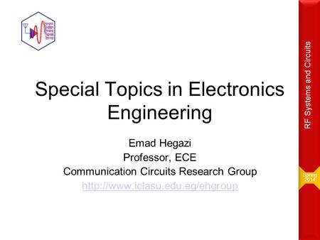 Special Topics in Electronics Engineering