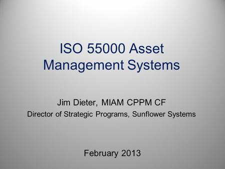 ISO Asset Management Systems