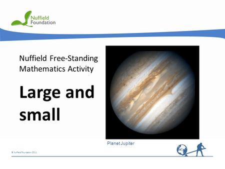 Nuffield Free-Standing Mathematics Activity