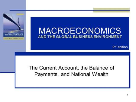 1 MACROECONOMICS AND THE GLOBAL BUSINESS ENVIRONMENT The Current Account, the Balance of Payments, and National Wealth 2 nd edition.