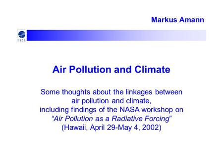 Air Pollution and Climate