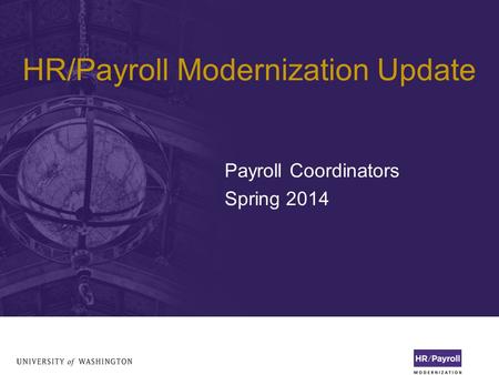 HR/Payroll Modernization Update