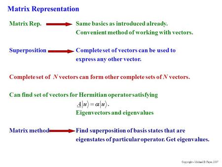 Matrix Representation