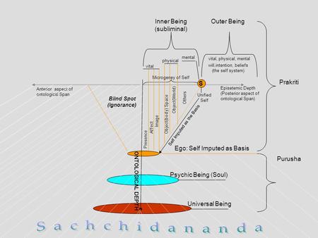 Vital Episetemic Depth (Posterior aspect of ontological Span) Ego: Self Imputed as Basis ONTOLOGICAL DEPTH Inner Being (subliminal) Presence Affect Image.