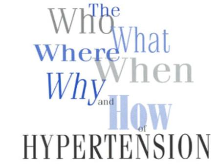 1. Hypertension is High Blood Pressure.