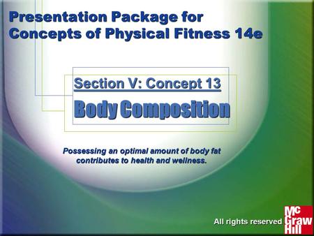 Presentation Package for Concepts of Physical Fitness 14e