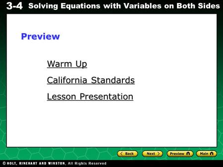 Preview Warm Up California Standards Lesson Presentation.