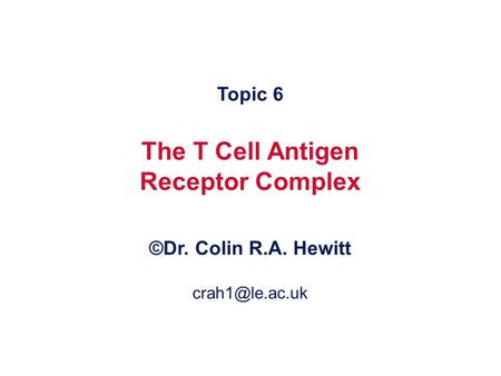 The T Cell Antigen Receptor Complex