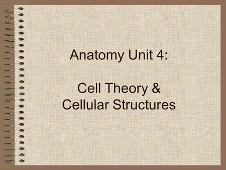 Anatomy Unit 4: Cell Theory & Cellular Structures