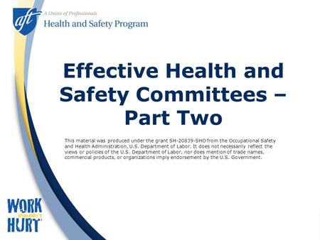 Effective Health and Safety Committees – Part Two