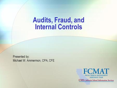 Audits, Fraud, and Internal Controls