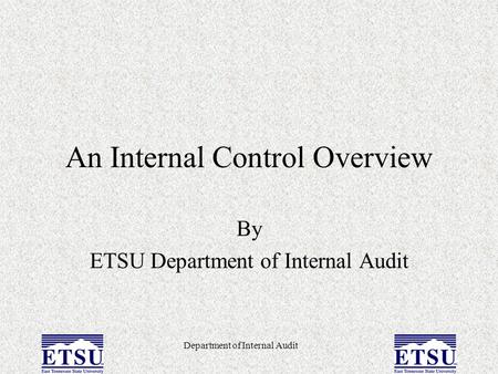 An Internal Control Overview