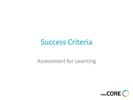 Assessment for Learning