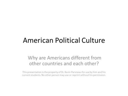 American Political Culture