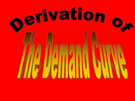 Preview of 4 Coming Attractions Today: Derivation of the Demand Curve –Consumers (Buyers) Next: Derivation of the Supply Curve –Firms (Sellers) Later: