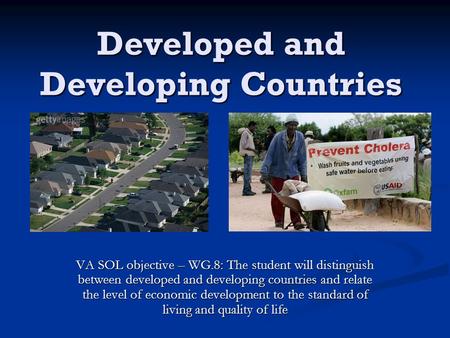 Developed and Developing Countries