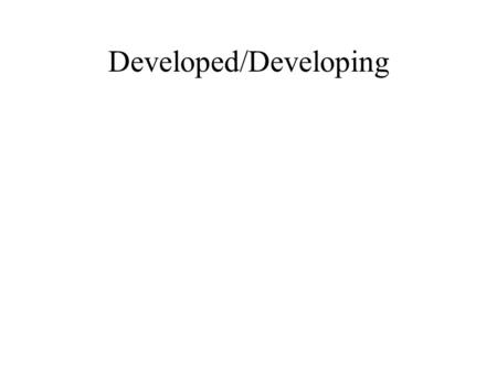 Developed/Developing. When we talk about developed or developing countries, we are partly talking about the quality of life that ordinary people are able.