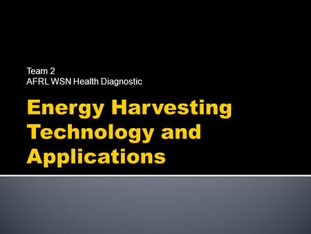 Energy Harvesting Technology and Applications