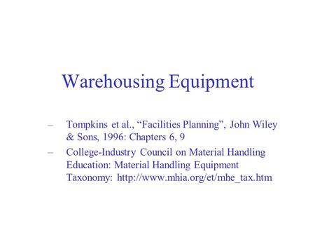 Warehousing Equipment