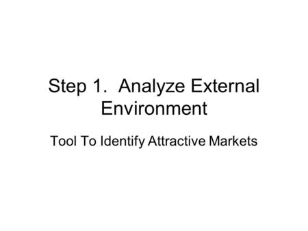 Step 1. Analyze External Environment