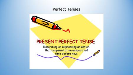 Perfect Tenses. Present perfect Vorm: iets is gebeurd, maar je weet niet precies wanneer Have you seen him lately? I have not had breakfast. I...........