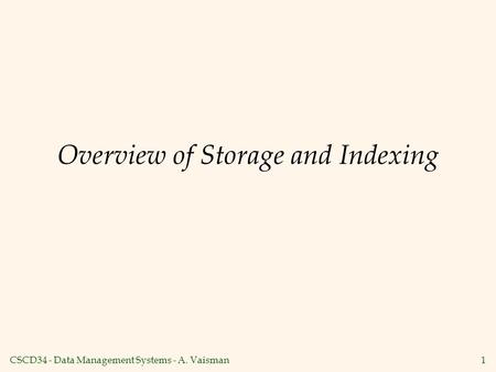 Overview of Storage and Indexing