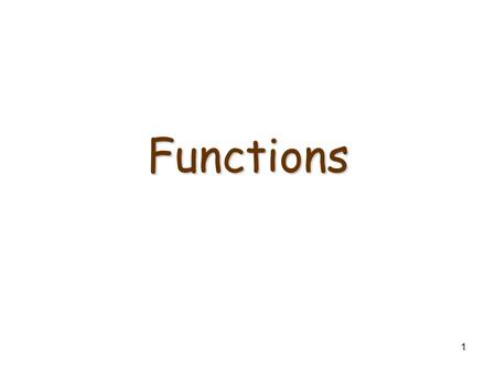 Functions.