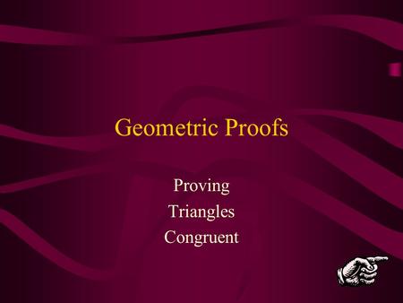 Proving Triangles Congruent