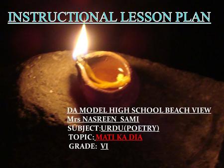 INSTRUCTIONAL LESSON PLAN