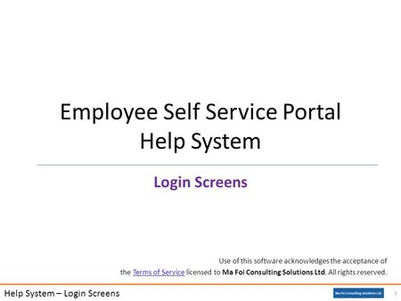 Use of this software acknowledges the acceptance of the Terms of Service licensed to Ma Foi Consulting Solutions Ltd. All rights reserved.Terms of Service.