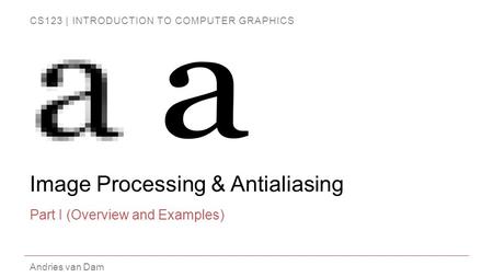 Image Processing & Antialiasing