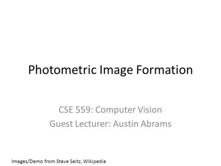 Photometric Image Formation