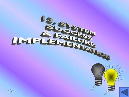 13.1. 13.2 LEARNING OBJECTIVES IDENTIFY PROBLEM AREAS IN INFO SYSTEMSIDENTIFY PROBLEM AREAS IN INFO SYSTEMS ASSESS WHETHER OR NOT A SYSTEM IS SUCCESSFULASSESS.