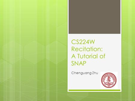 CS224W Recitation: A Tutorial of SNAP