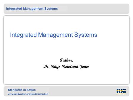 Integrated Management Systems