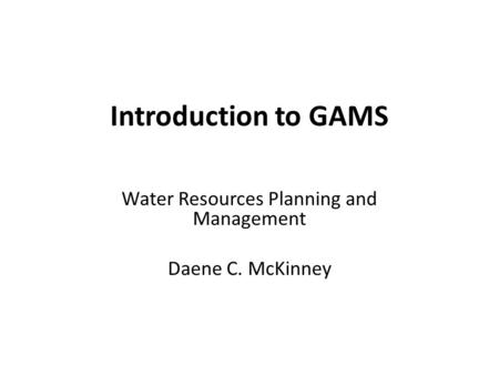 Water Resources Planning and Management