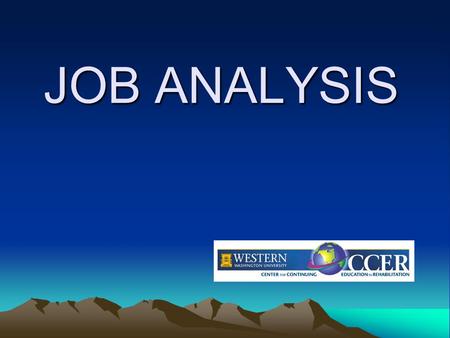 JOB ANALYSIS.