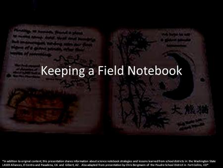 Keeping a Field Notebook