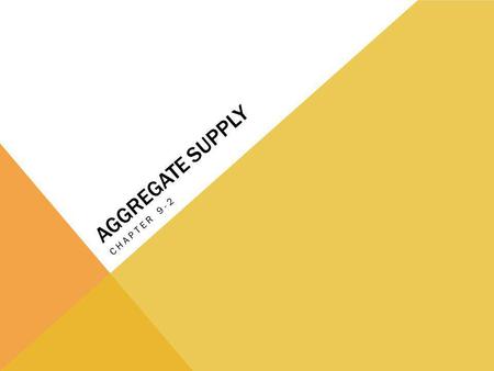 Aggregate Supply Chapter 9-2.