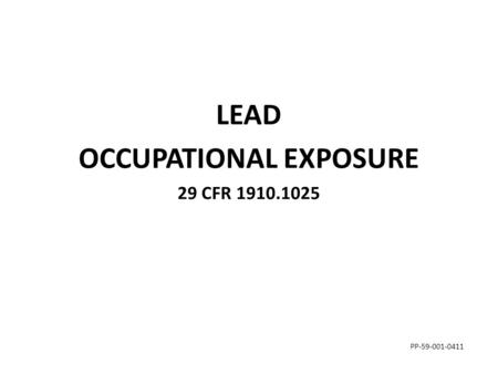 OCCUPATIONAL EXPOSURE