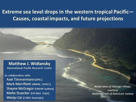 Extreme sea level drops in the western tropical Pacific—