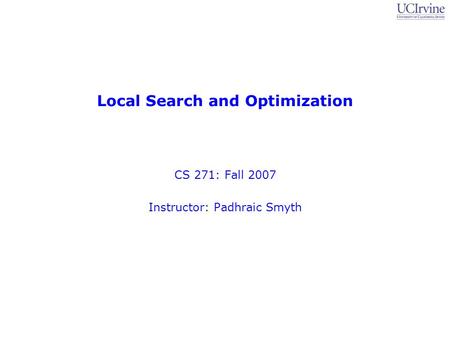 Local Search and Optimization