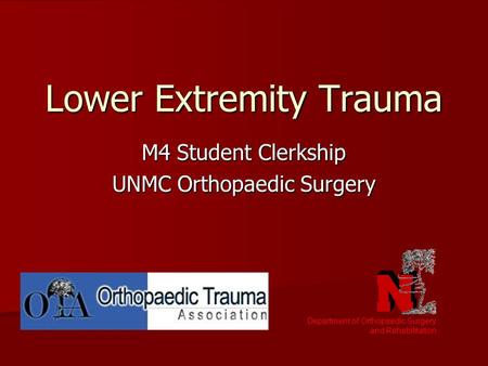 Lower Extremity Trauma