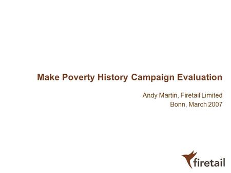 Make Poverty History Campaign Evaluation