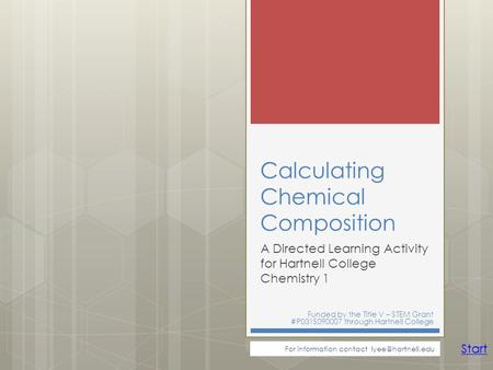 Calculating Chemical Composition