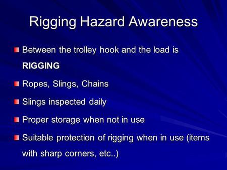 Rigging Hazard Awareness