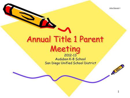 Annual Title 1 Parent Meeting