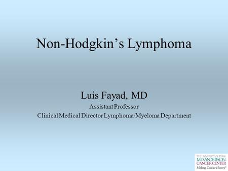 Non-Hodgkin’s Lymphoma