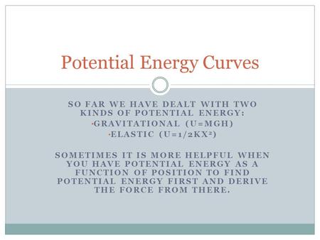 Potential Energy Curves