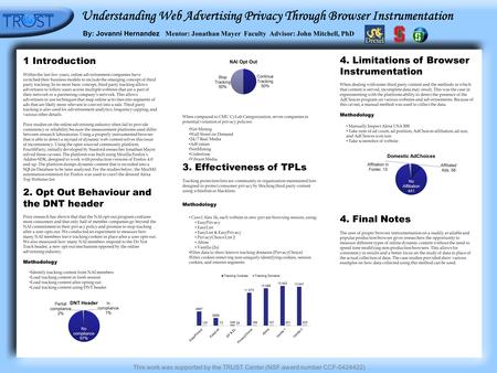 This work was supported by the TRUST Center (NSF award number CCF-0424422) 1 Introduction Within the last few years, online advertisement companies have.